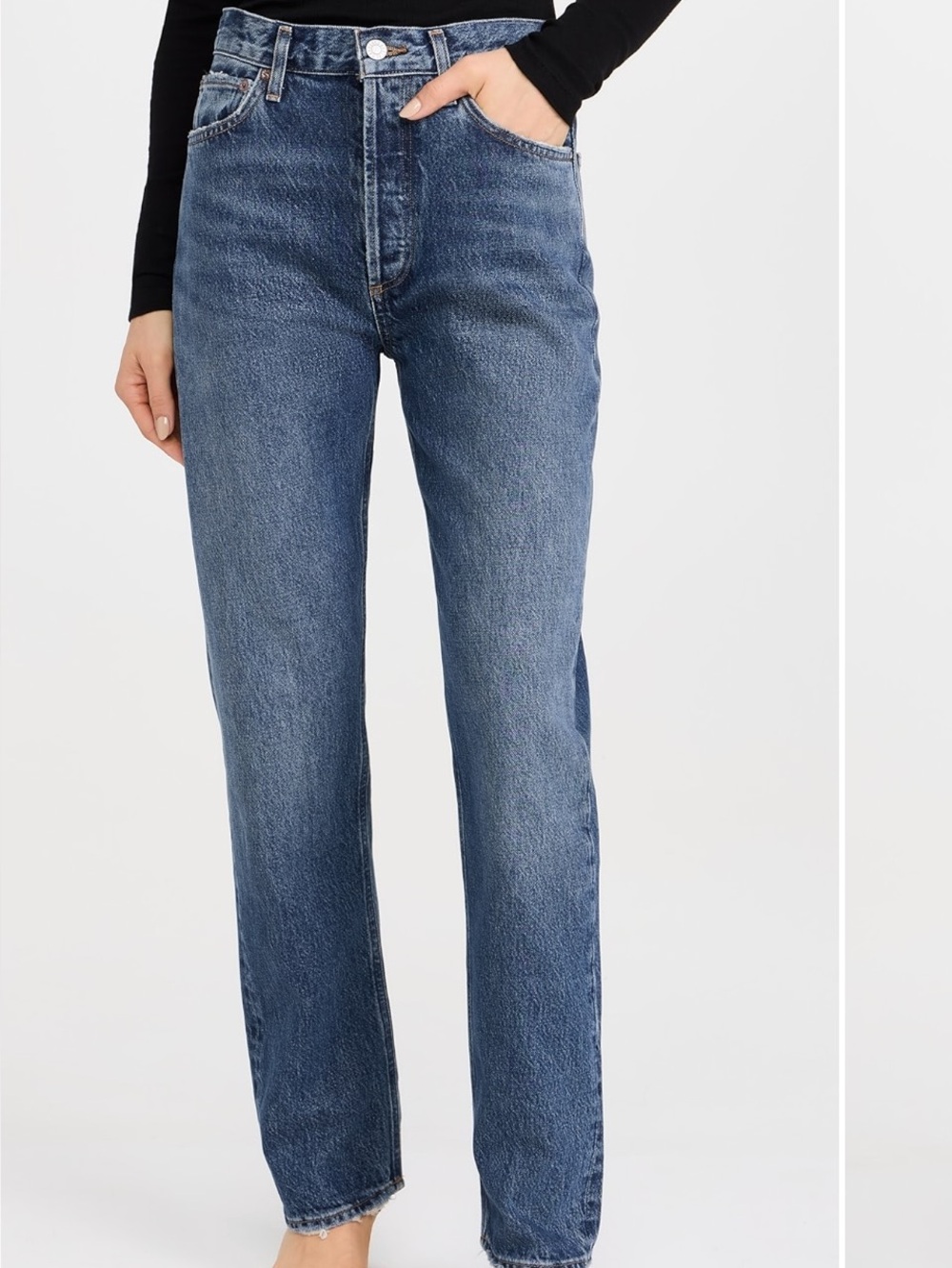 Agolde Classic High-Rise Straight Leg Jeans - Blue